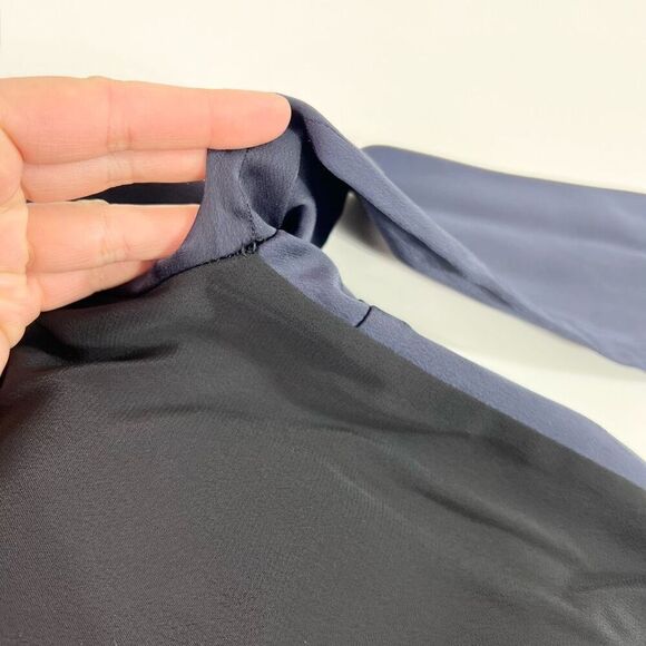 Victoria Victoria Beckham Dress Womens 2 Navy Blue Black Long Sleeve Wrap Panel - Picture 3 of 9